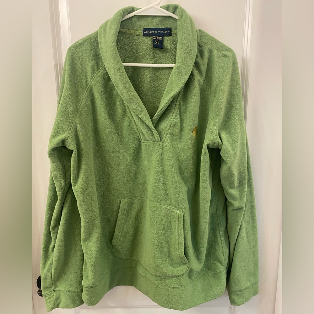 Vintage Adrienne Vittadini Green Fleece Pullover XL
